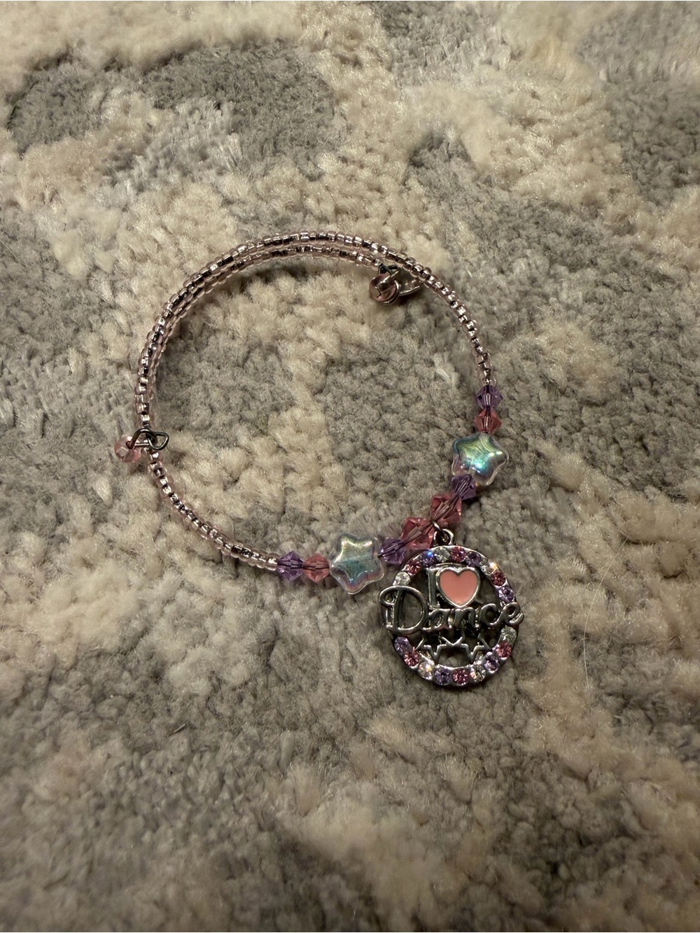 Pink & Purple 'Diva' Charm Beaded Bracelet